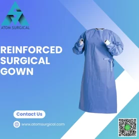 Disposable reinforced surgical gown