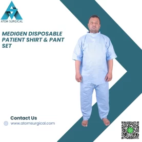 Medigen disposable patient shirt and pant set