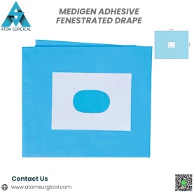 Adhesive fenestrated drape sterile
